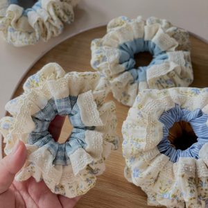 Scrunchies hoa ren ghép phối nhiều màu